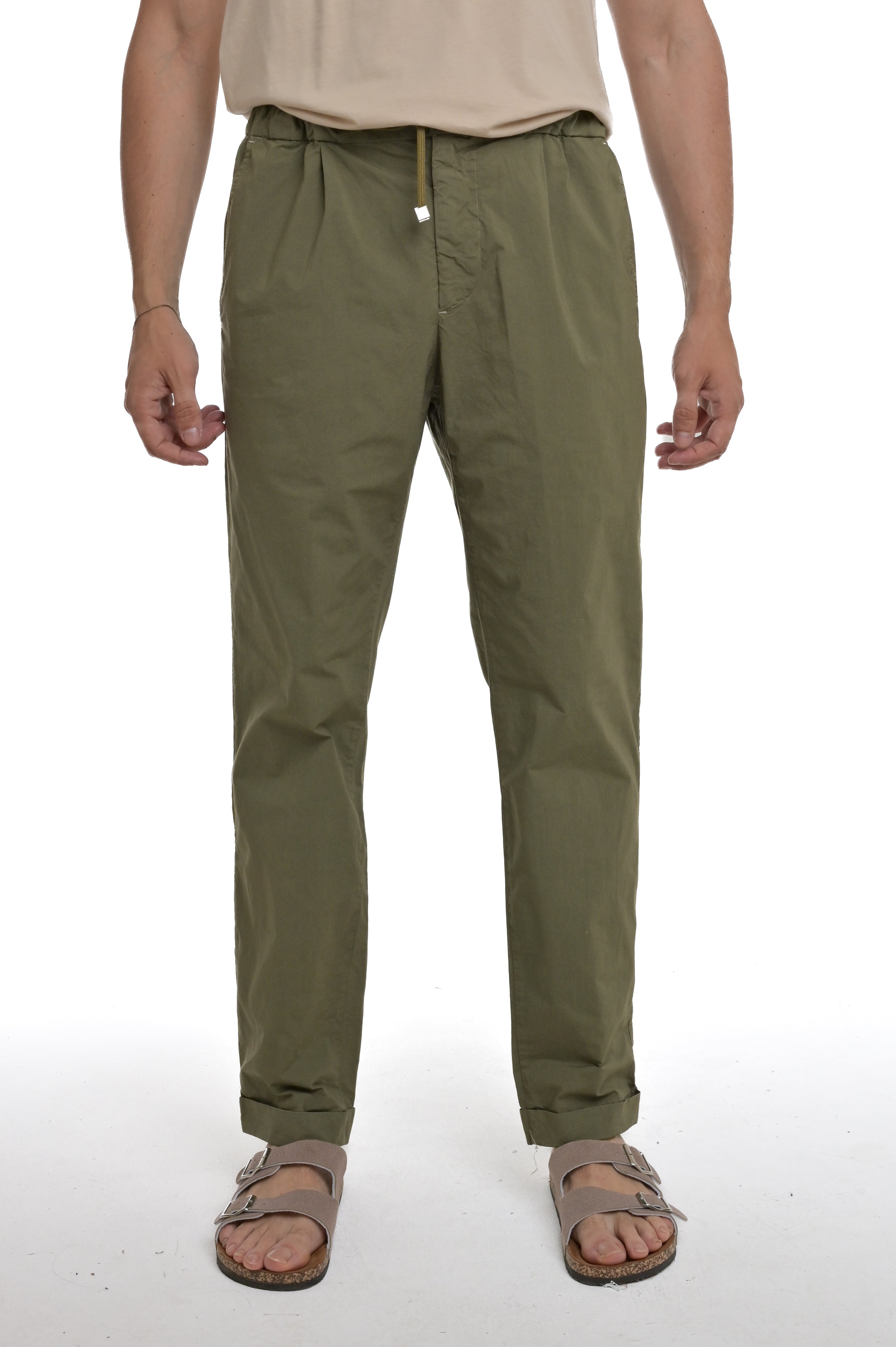 Pantaloni Classici regular Net AND verde SS25