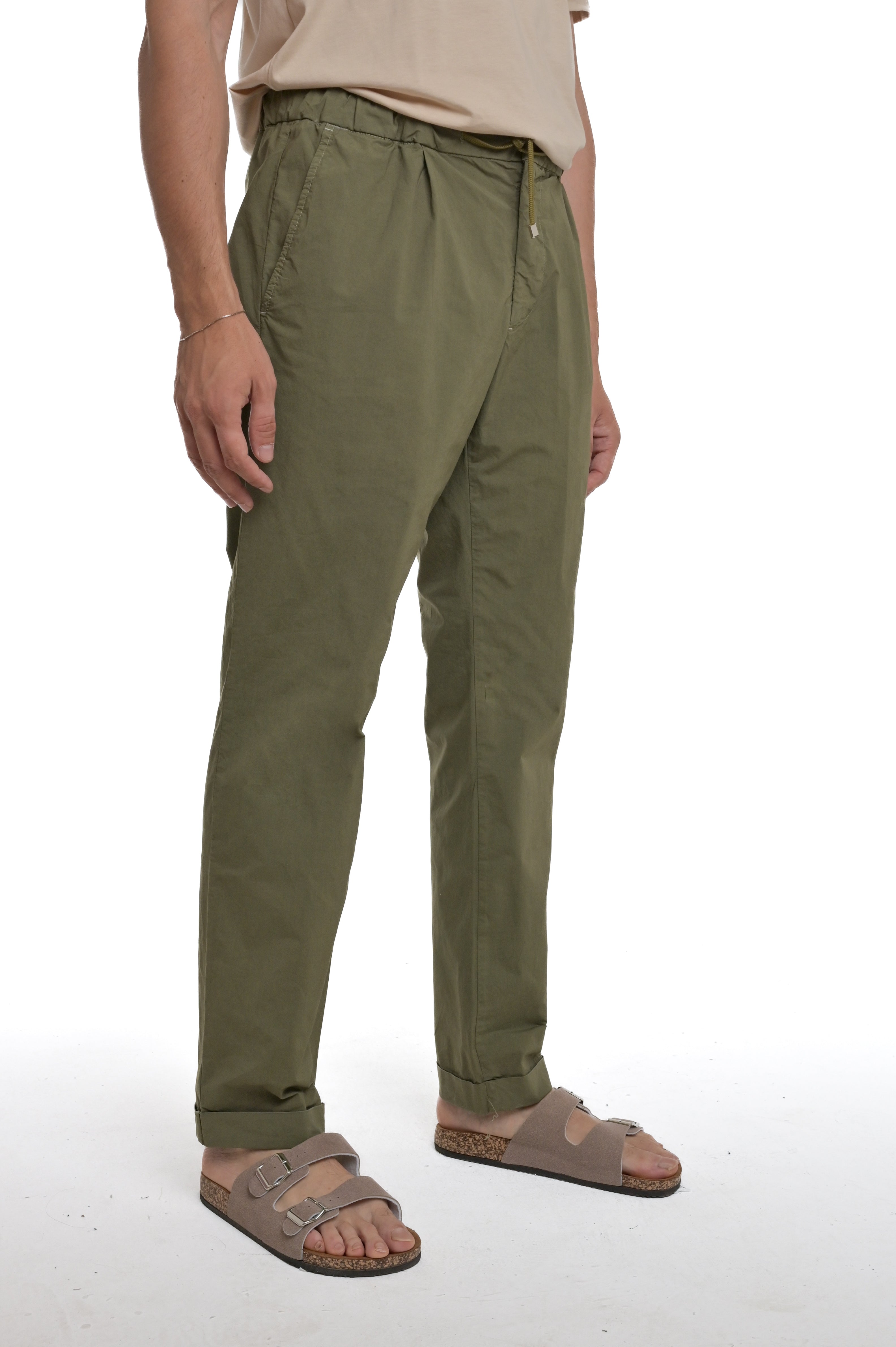 Pantaloni Classici regular Net AND verde SS25