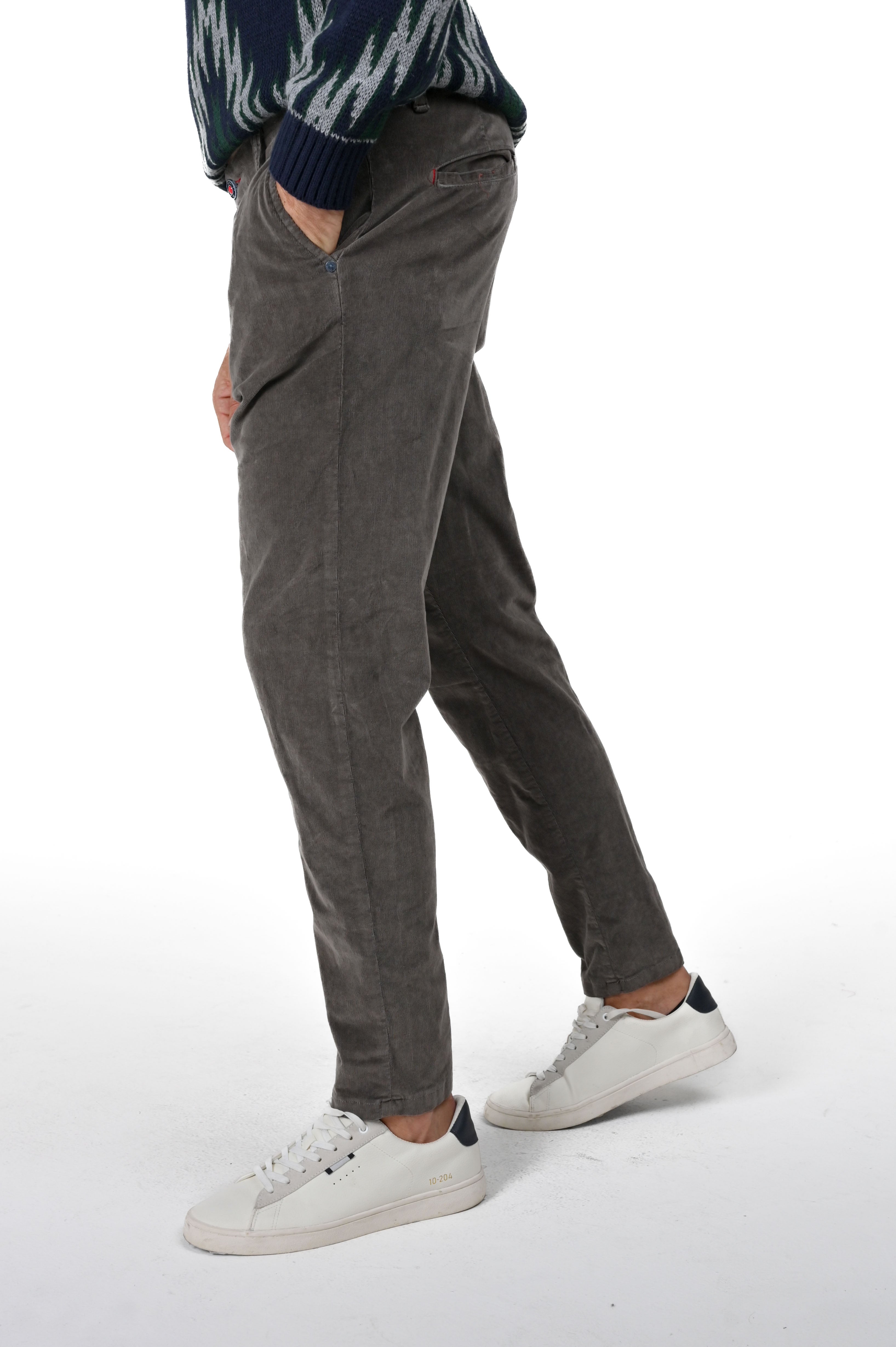 New Private Jumbo Grey Tapered Velvet Trousers FW24/25