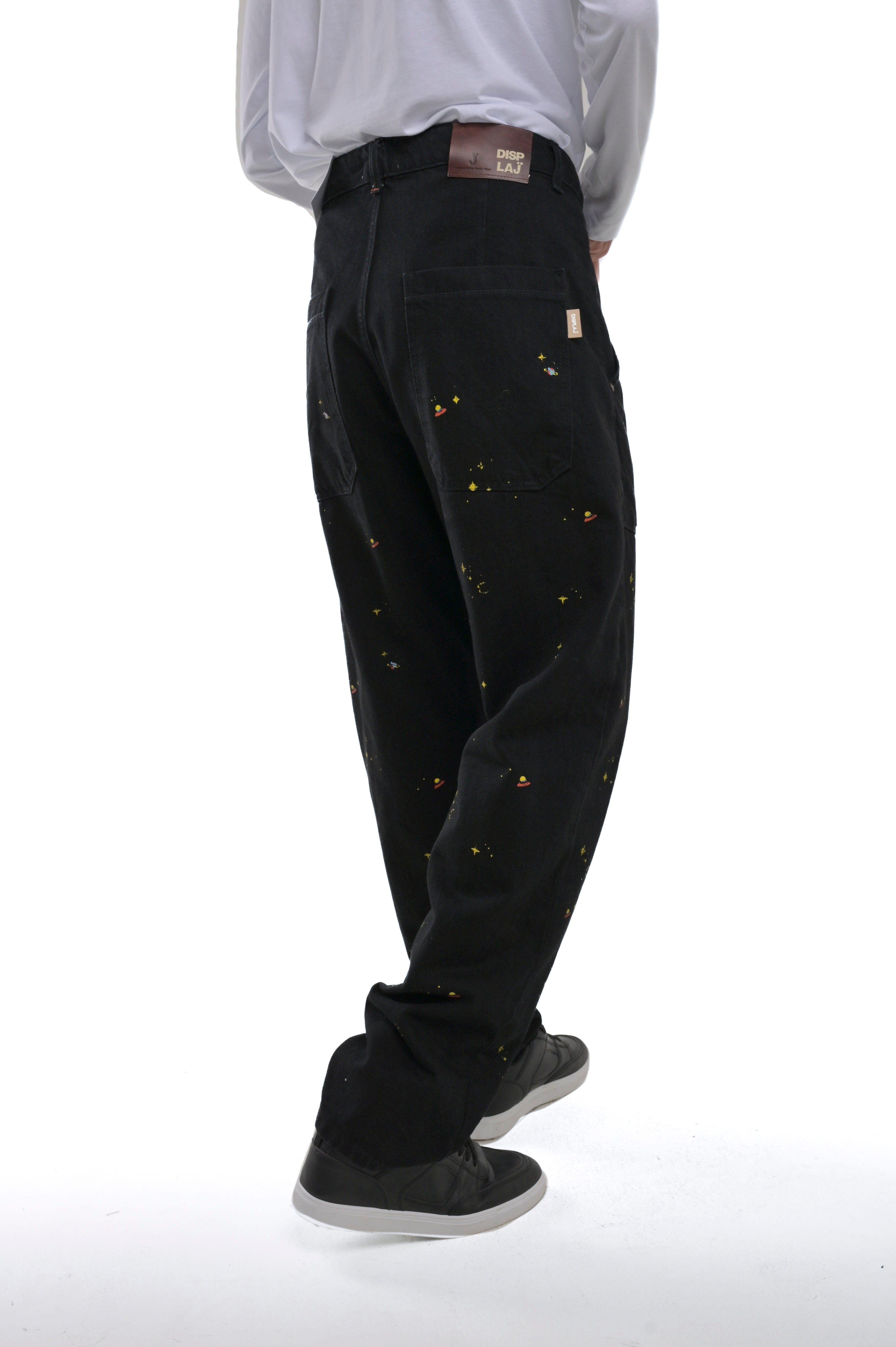 Pantaloni in cotone loose People AI19 Stampa nero FW24/25