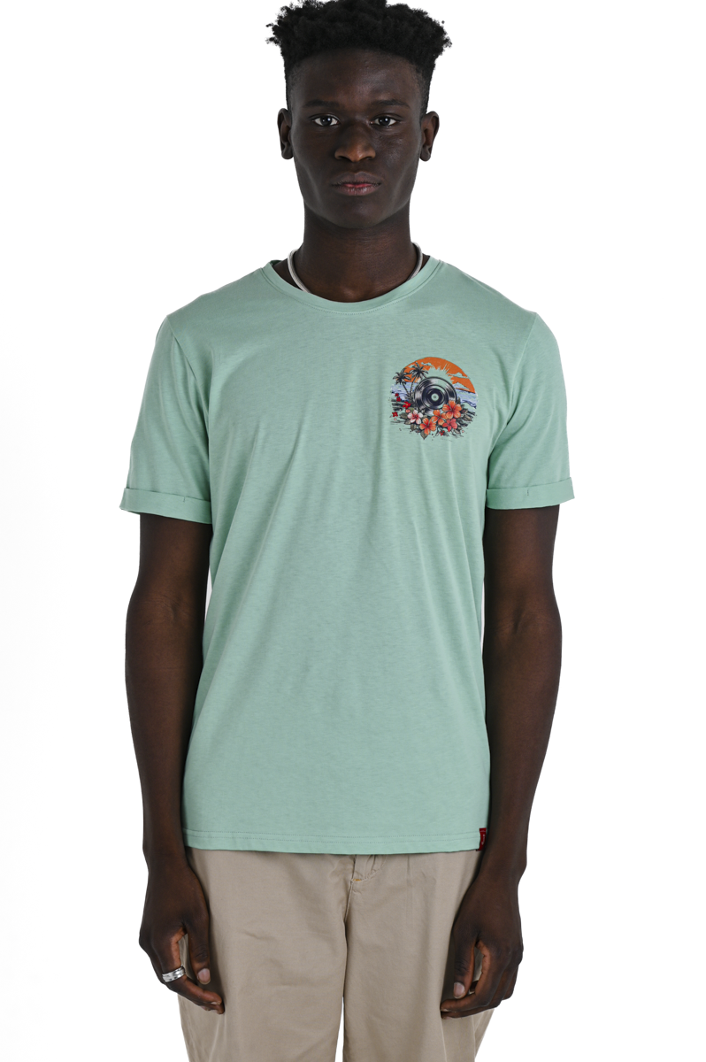 SS24 Water Green Vinyl Regular T-Shirt