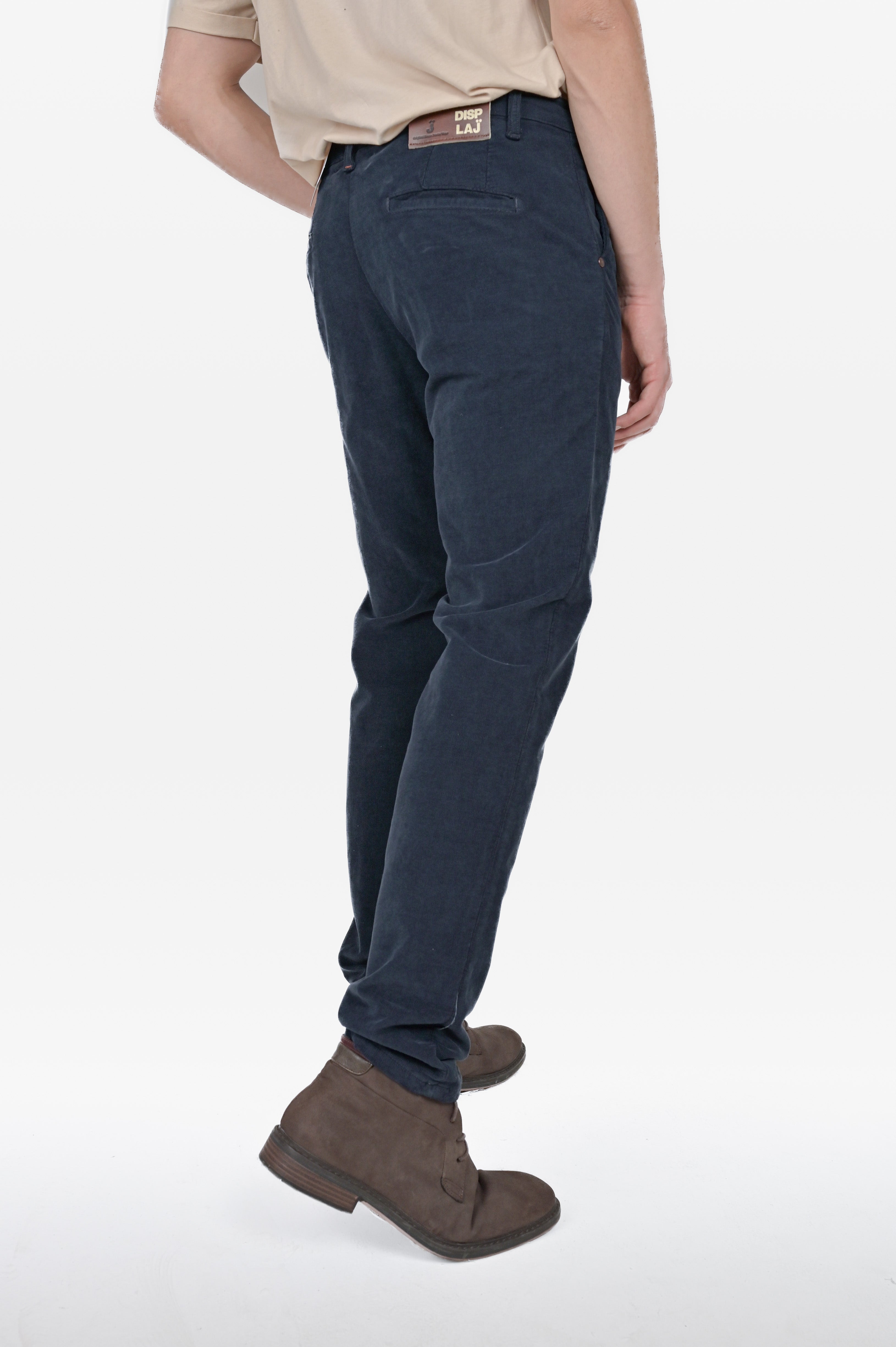 Pantaloni in velluto slim Sonic Smoth blu FW24/25