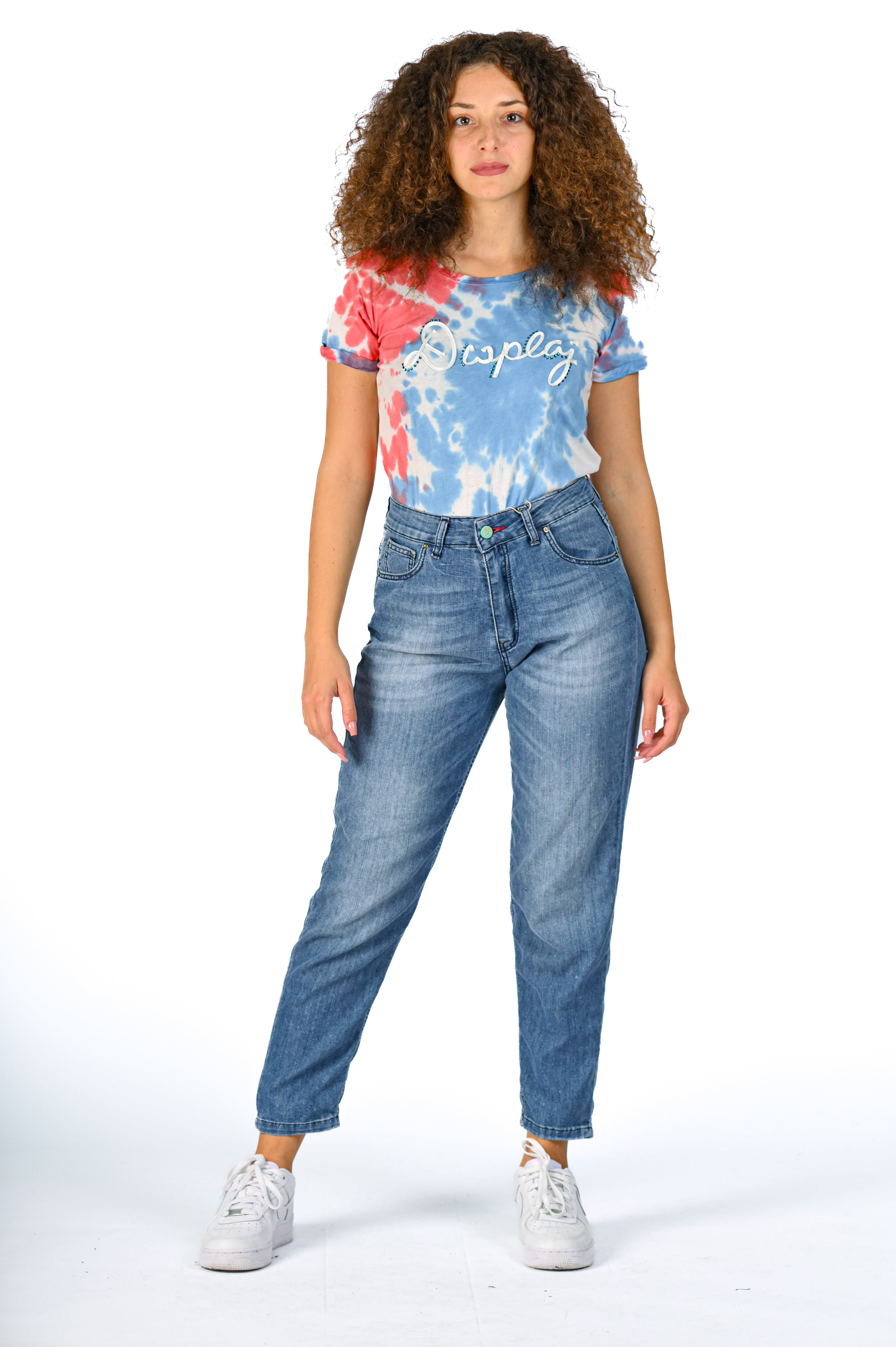 Jeans donna mom fit Wilma Chiaro Extraleggero SS24