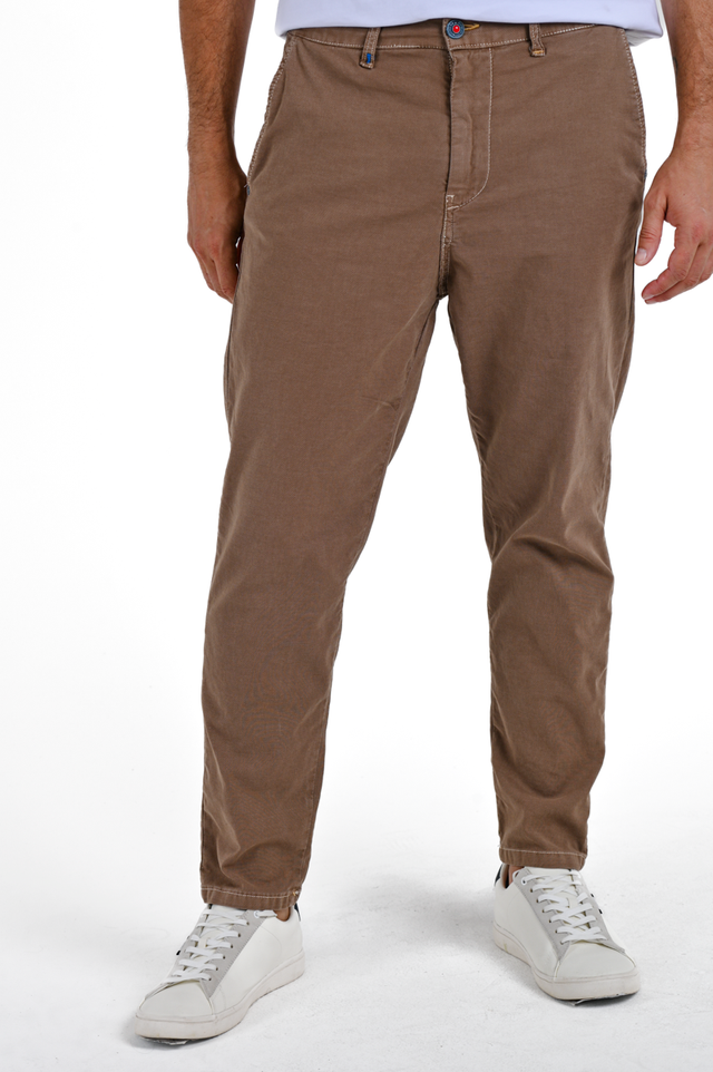 Pantaloni in cotone slim Groove Scilla Beige SS24