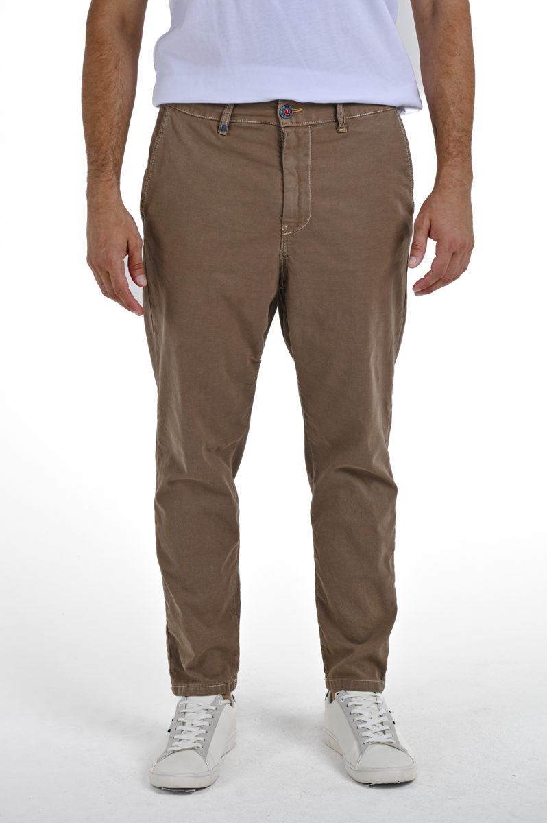 Pantaloni in cotone slim Groove Scilla Beige SS24