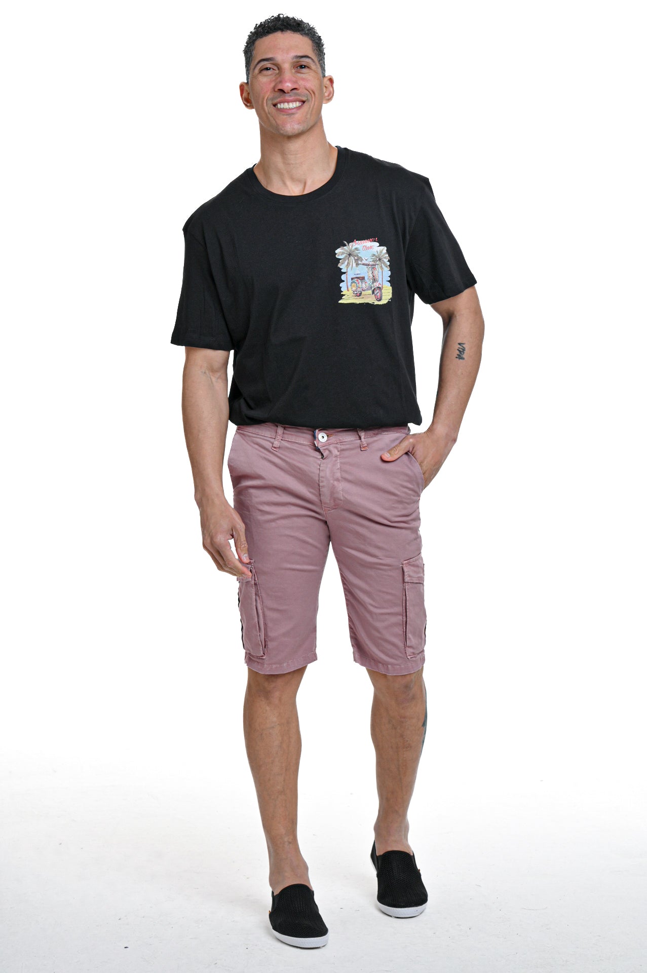 Sonic Slim Cotton Bermuda Shorts Tascone Green Aqua