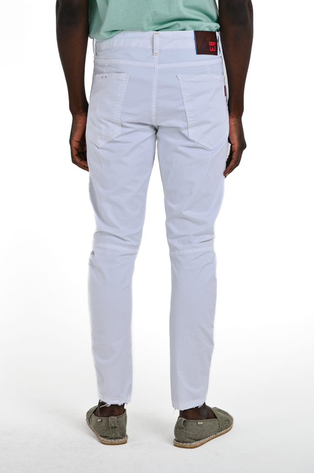 Pantaloni in cotone tapered Kron AM3 Bianco SS24