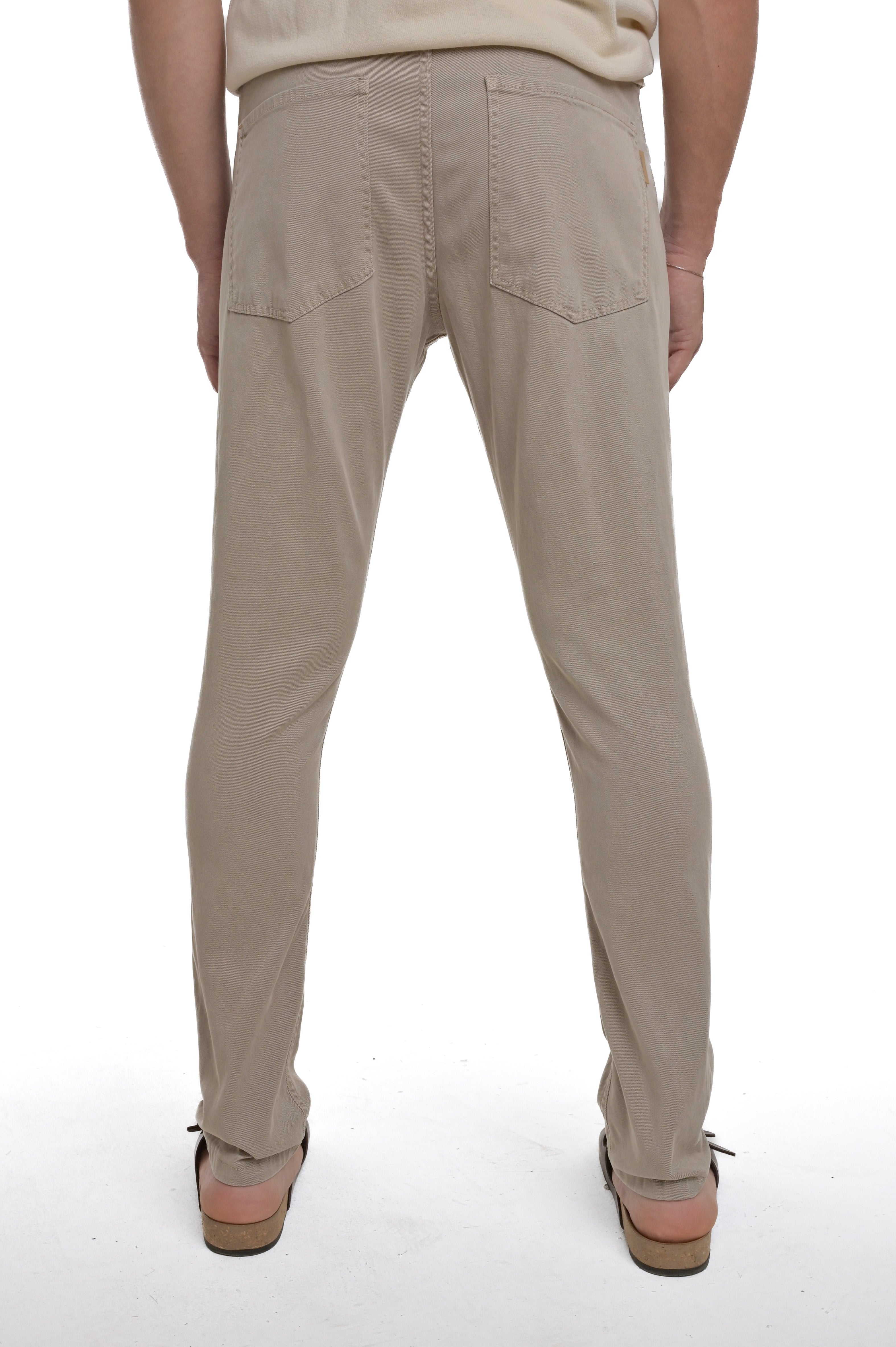 Pantaloni in cotone slim Rally beige SS25