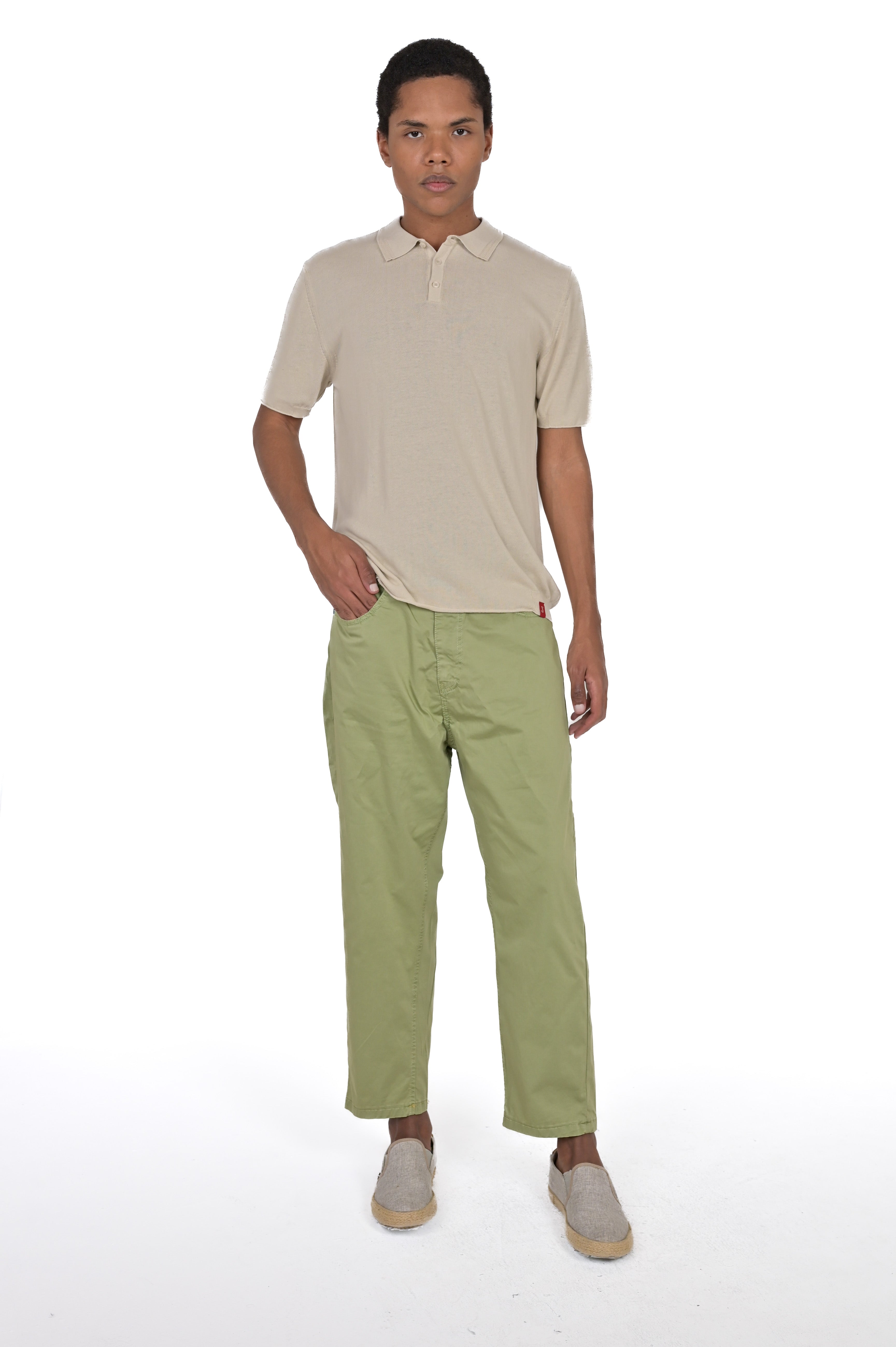 Pantaloni loose King Raso verde pera SS24