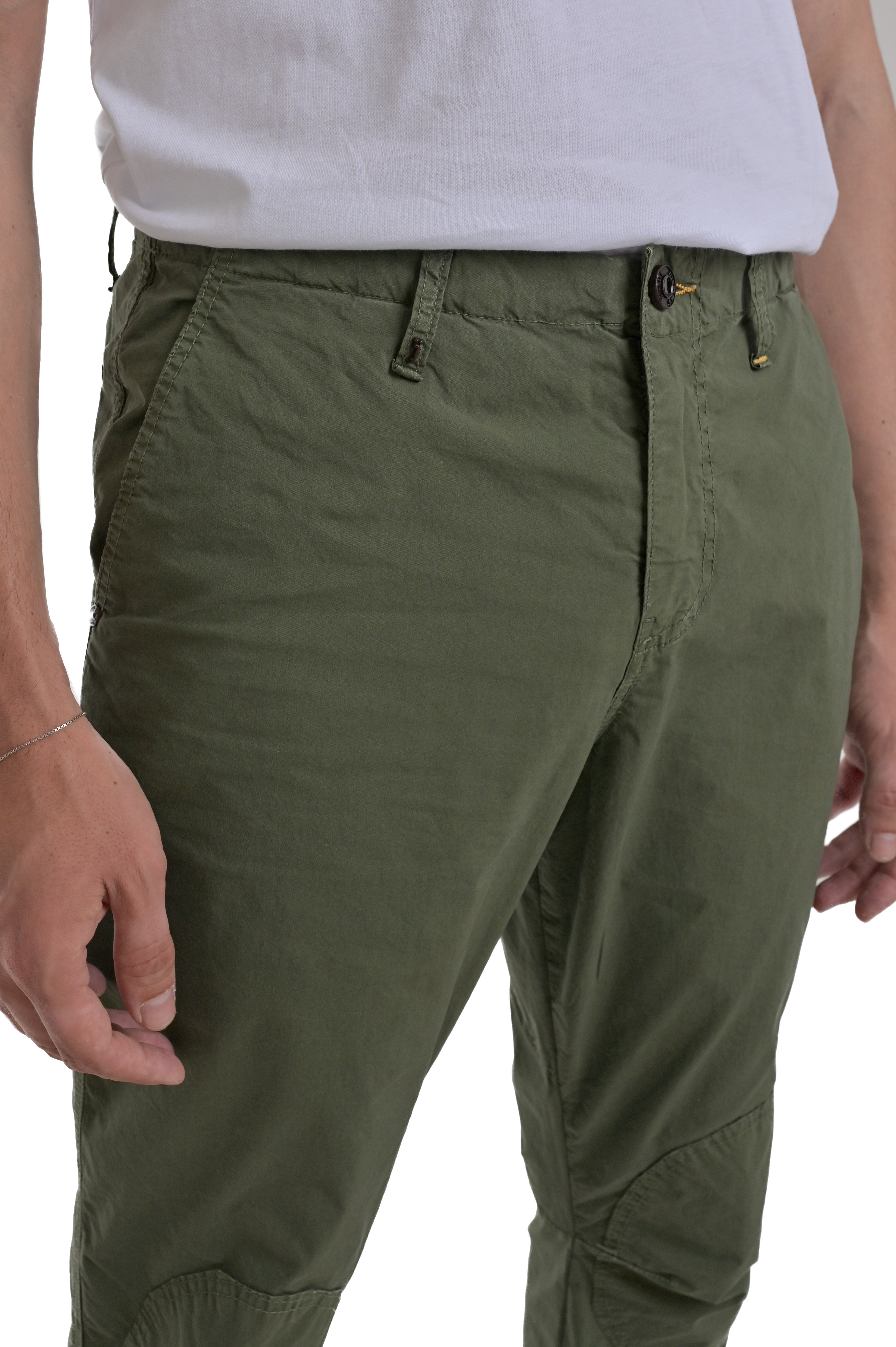 Pantaloni in cotone regular Indios Andorra verde SS25