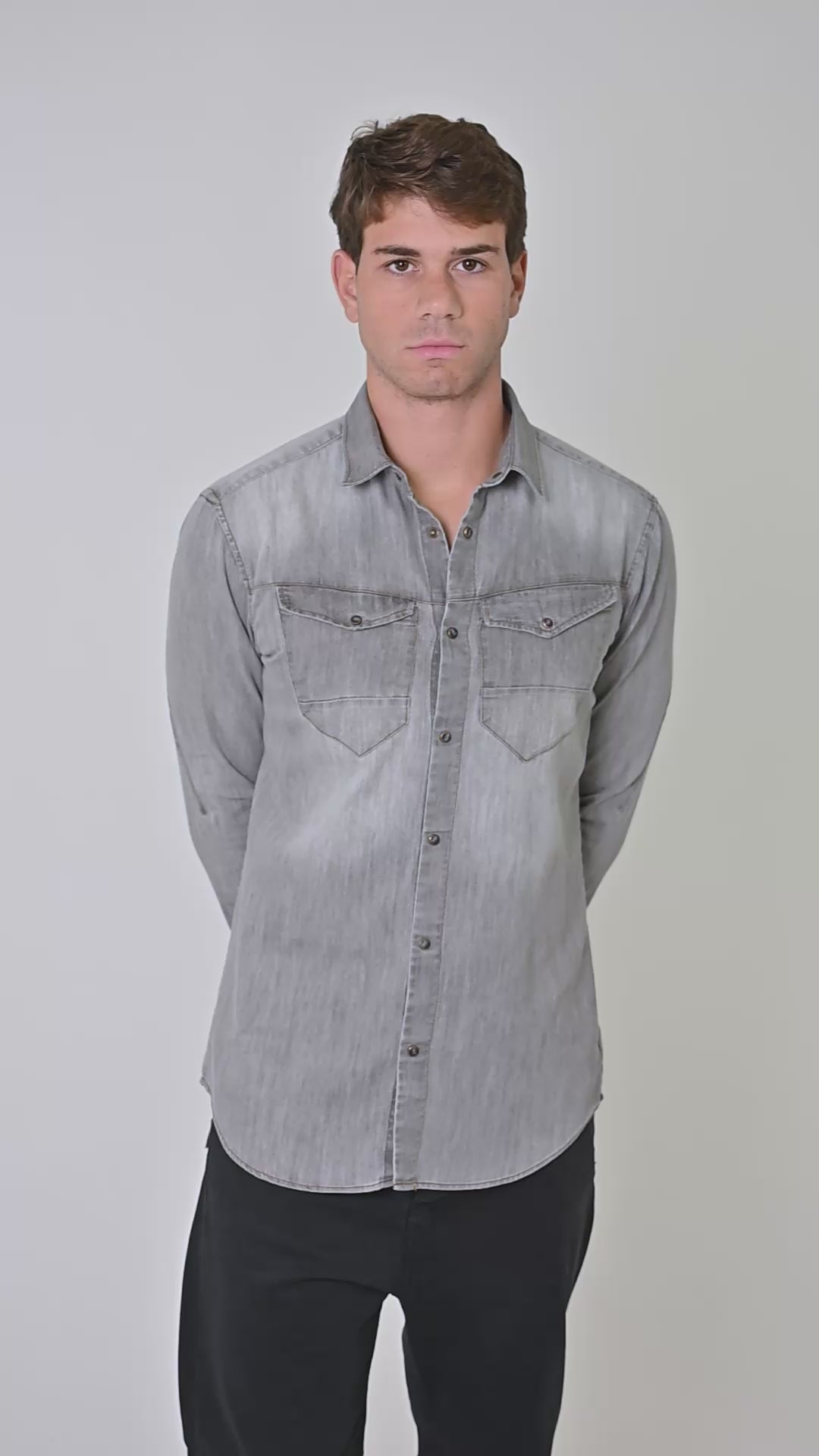 Camicia Denim regular Park Blk NE02