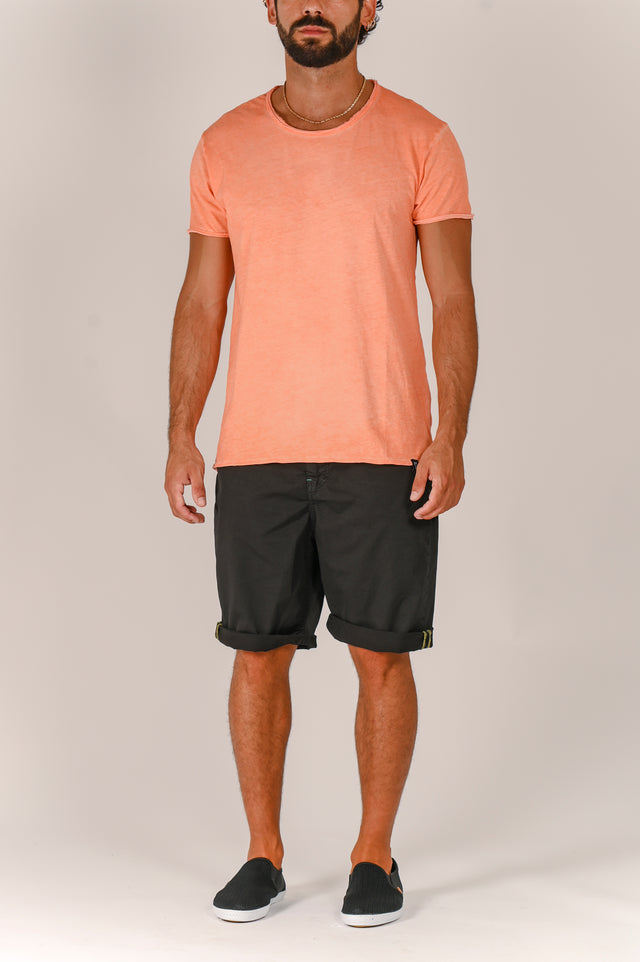Orange t-shirt with round neck DA1031 - Displaj