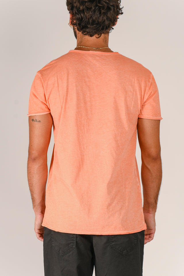 Orange t-shirt with round neck DA1031 - Displaj
