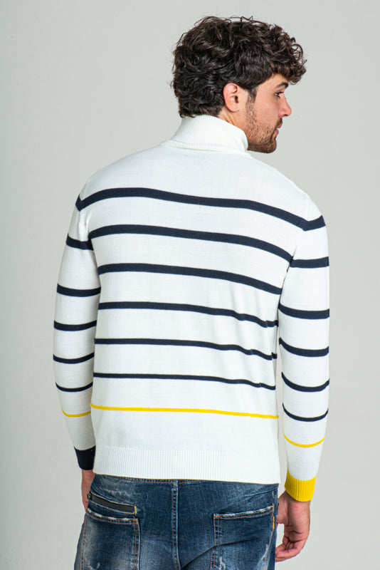Men's turtleneck sweater DSP 2358 cream - Displaj
