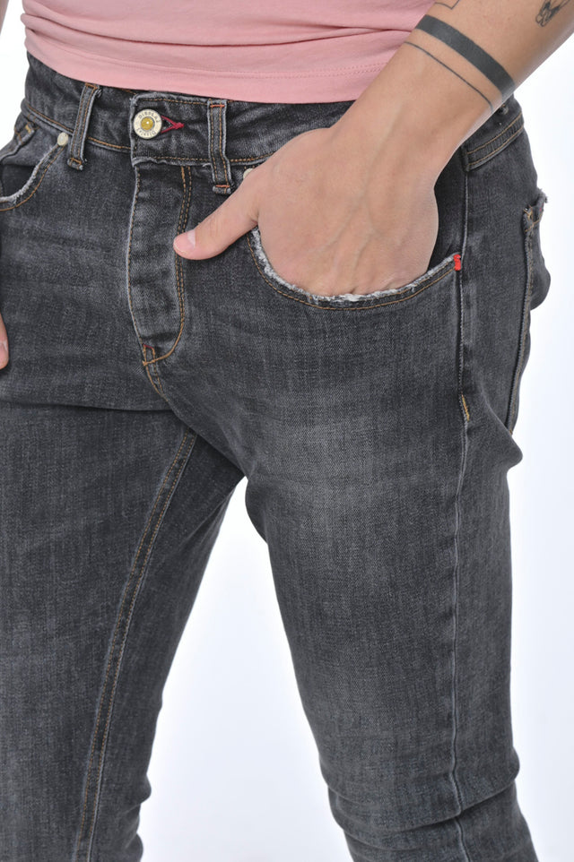 New London BLK slim fit men's jeans marbled - Displaj