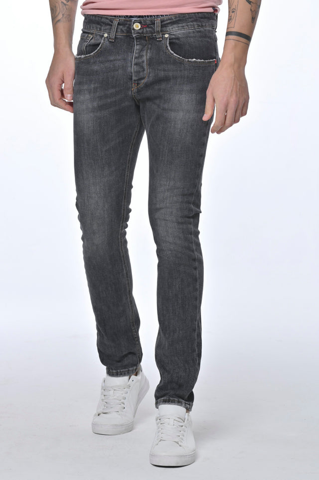 New London BLK slim fit men's jeans marbled - Displaj