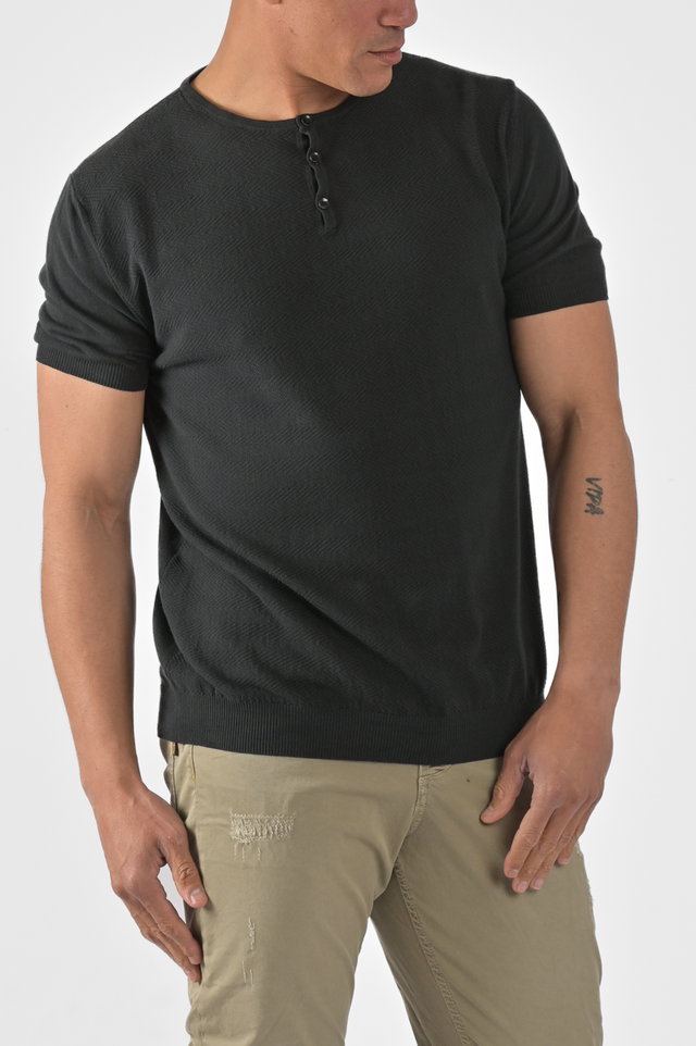 man t-shirt with button collar DSP 23P6 various colors - Displaj