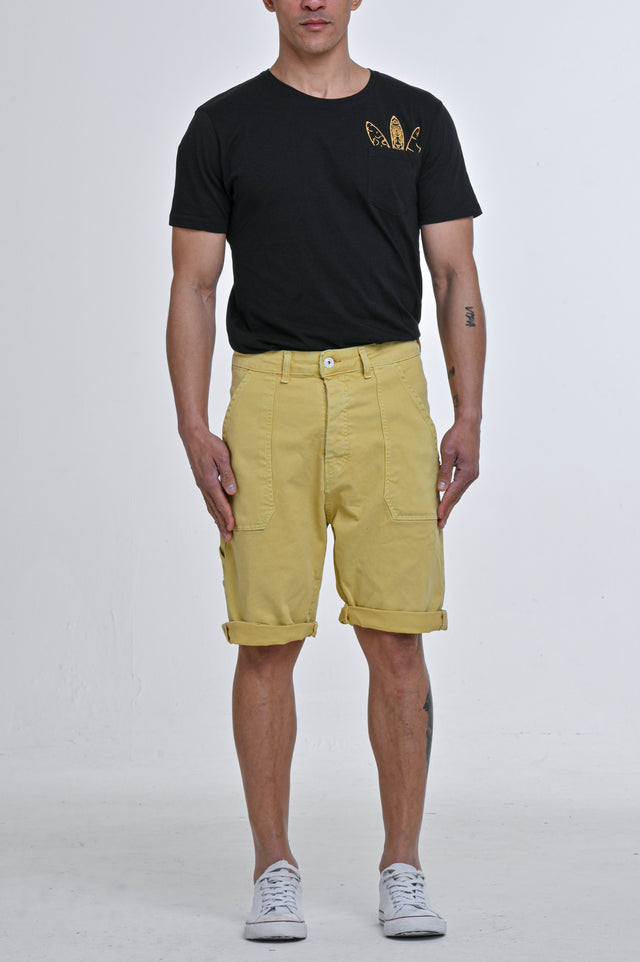 People mustard loose fit cotton Bermuda shorts - Displaj