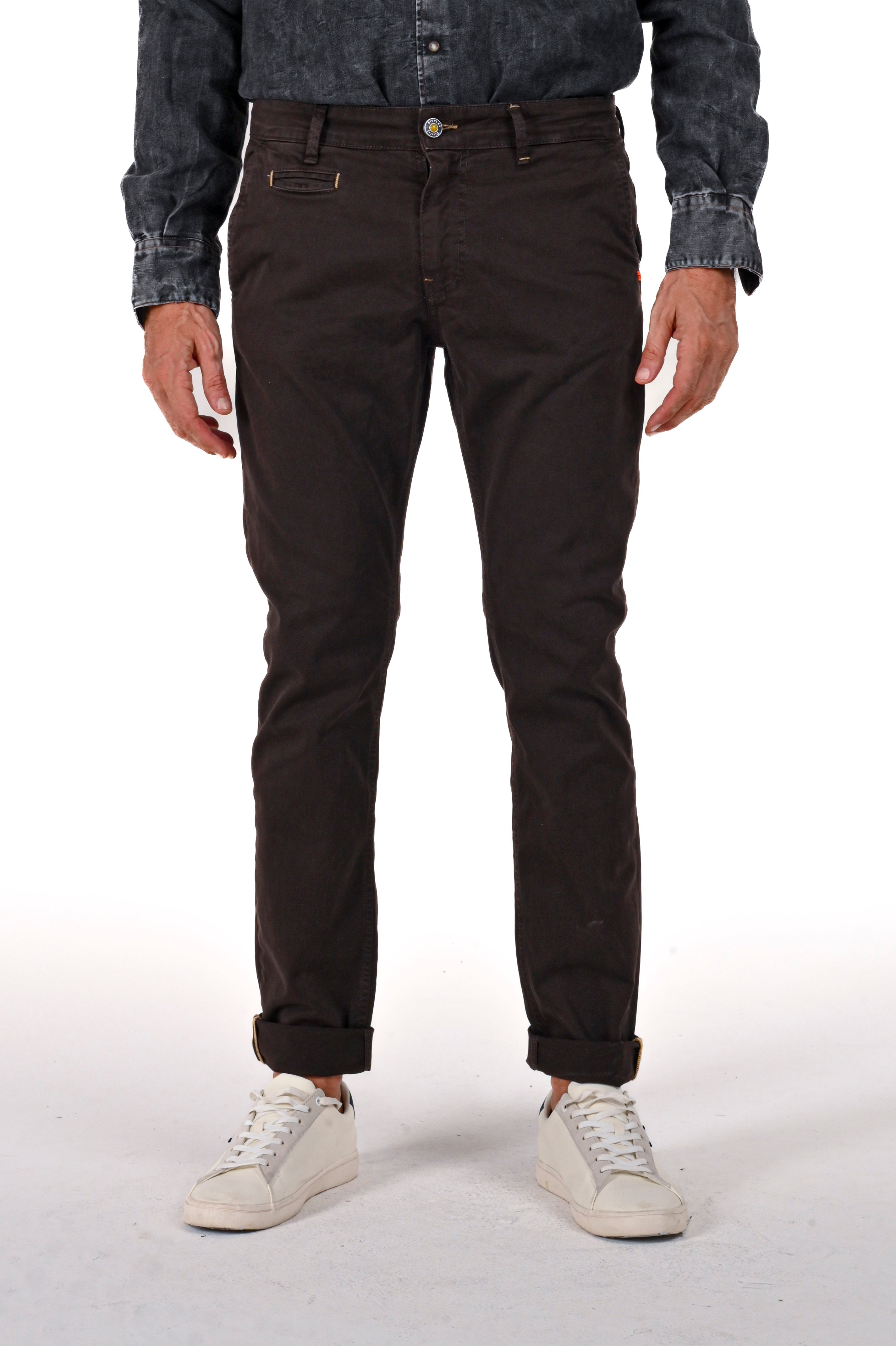 Pantaloni in cotone slim Kinos moro FW24/25